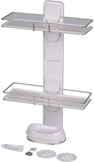 Alpina Appliances Wall Mounted Bathroom Shelf Inox with 3 Shelves 30x12.5x51cm White Alpina Appliances Wall Mounted Bathroom Shelf Inox with 3 Shelves 30x12.5x51cm White