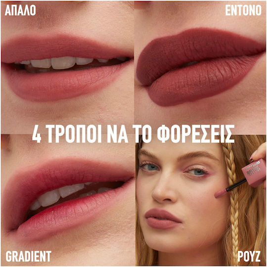 Maybelline Super Stay Teddy Tint Lang anhaltend Flüssig Lippenstift Matt 50 Wild At Heart 5ml