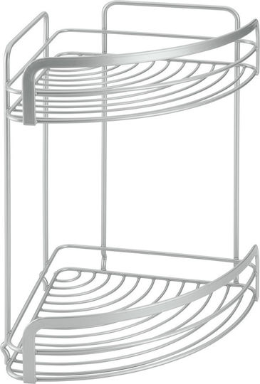 Metaltex Polytherm Viva Ъглов Стенен Рафт за баня Метален с 2 рафта 20x20x30см Сребриста Metaltex Polytherm Viva Ъглов Стенен Рафт за баня Метален с 2 рафта 20x20x30см Сребриста