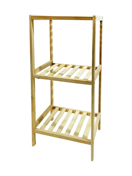 General Trade Floor Bathroom Shelf Wooden with 2 Shelves 35x30x70cm Brown