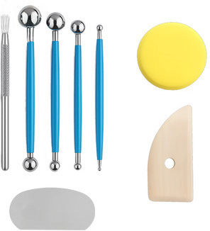 Set De Unelte Pentru Modelare Și Sculptură Lut Zola 40 Ustensile Plastic Lemn Oțel Cutie De Depozitare 58 X 22 Cm