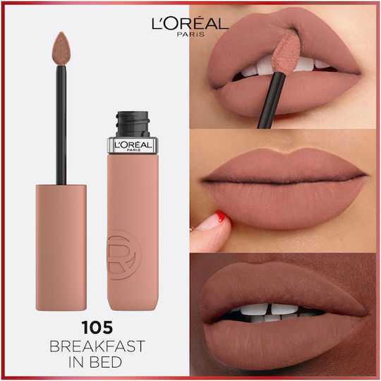 L'Oreal Paris Matte Resistance Long Lasting Liquid Lipstick Matte 105 Breakfast In Bed