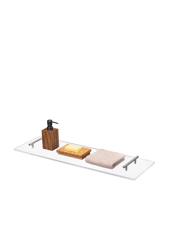 Navaris Επιτοίχια Ραφιέρα Μπάνιου Πλαστική 73x23x1cm Διάφανη