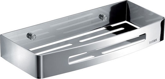 Gedy 241713 Стенен Рафт за баня Метален 30x12.8x4.5см Сребриста