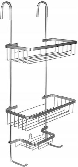 Wall Mounted Bathroom Shelf Metallic 63x14x28.5cm Gray