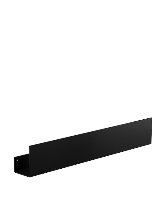 Verdi Wall Mounted Bathroom Shelf Metallic 70x9x12cm Black