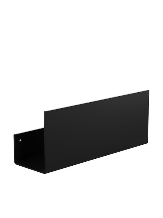 Verdi Wall Mounted Bathroom Shelf Metallic 30x9x12cm Black