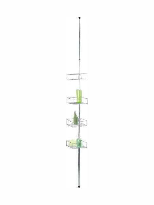 Wenko Corner Wall Mounted Bathroom Shelf Metallic 25x20x20cm Silver