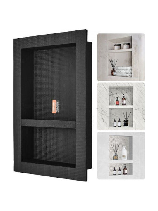 Vevor Corner Wall Mounted Bathroom Shelf Plastic Black