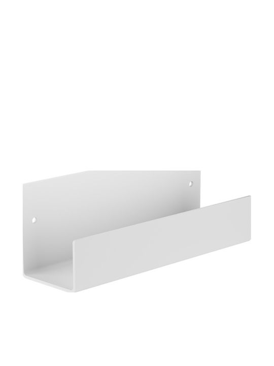 Verdi Επιτοίχια Ραφιέρα Μπάνιου Μεταλλική 25x7x9cm Λευκή