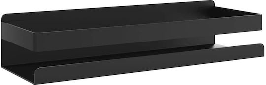 vidaXL Επιτοίχια Ραφιέρα Μπάνιου Πλαστική 30x10x6cm Μαύρη