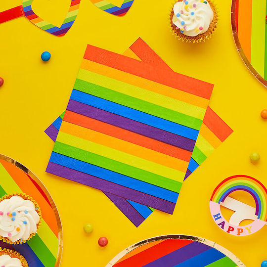 Pride Χαρτοπετσέτες Πολύχρωμες 16.5x16.5εκ. 16τμχ