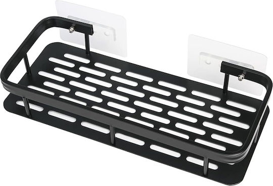 Home Use Wall Mounted Bathroom Shelf Metallic 30x5x13cm Black