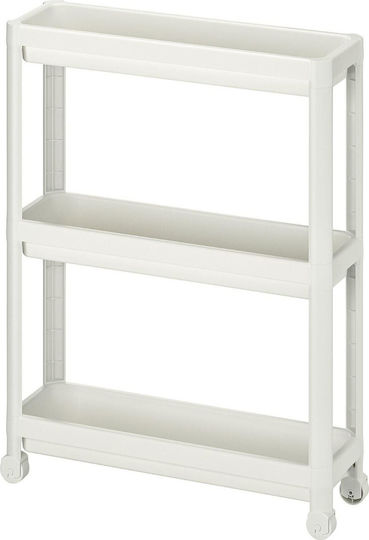Viosarp VC153 Floor Bathroom Shelf Plastic with 3 Shelves 54x18x71cm White