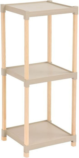 FixWood Επιδαπέδια Ραφιέρα Μπάνιου Πλαστική 28x25x72cm Μπεζ
