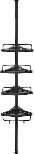 Rafturi de baie Raft Baie Metal cu 4 Rafturi 25x25x35cm Neagră
