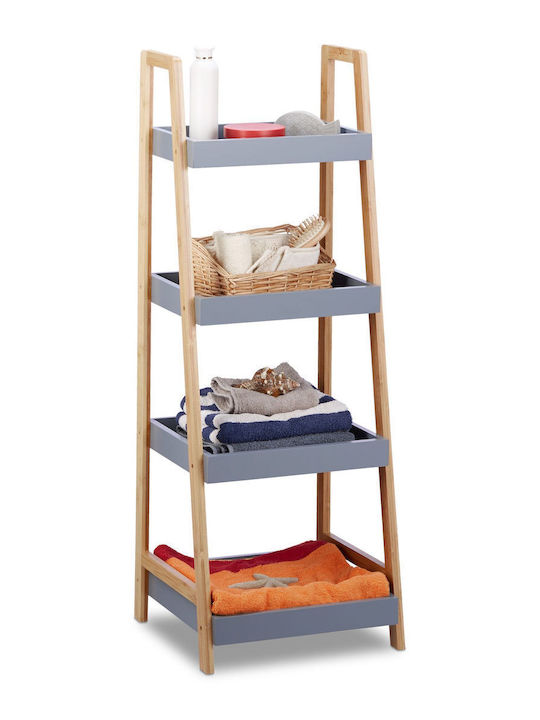 Relaxdays Raft de Baie de Podea din Bambus 98x35x36cm Maro