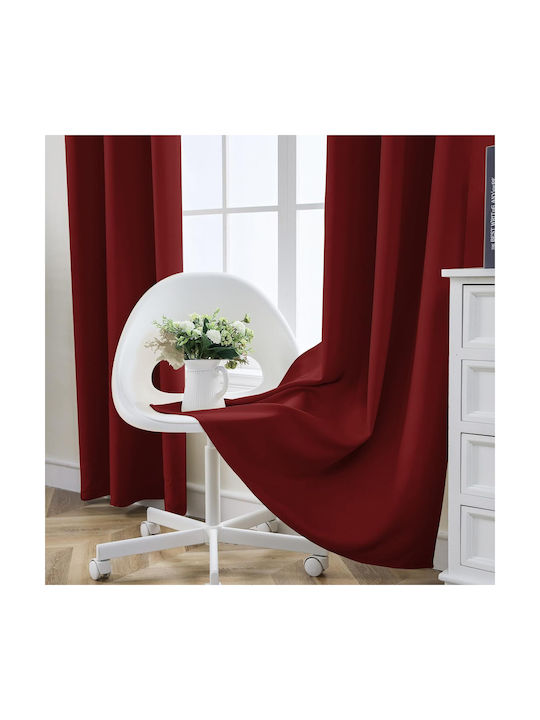 Cucraf Σετ Κουρτίνες Συσκότισης με Τρουκς Red 140x175εκ.