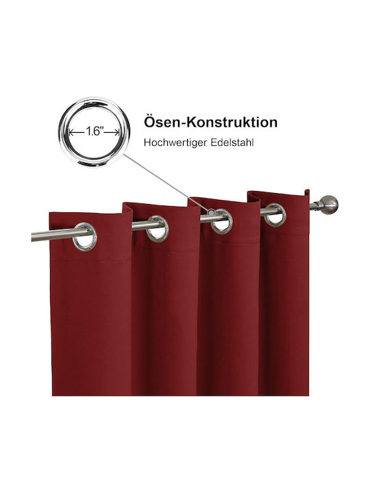 Cucraf Σετ Κουρτίνες Συσκότισης με Τρουκς Red 140x175εκ.