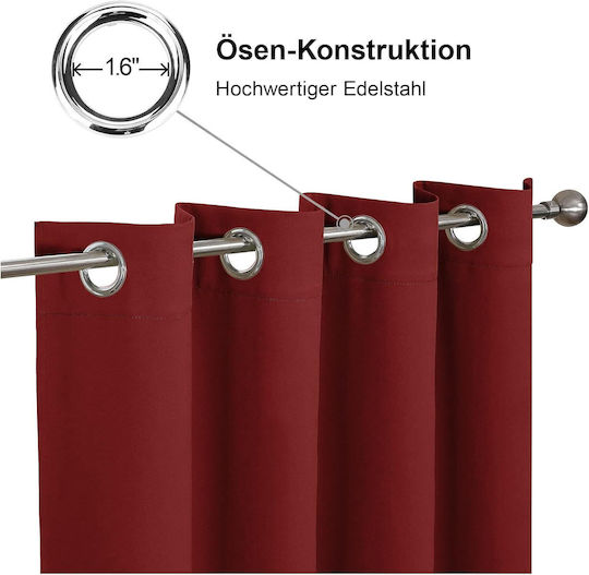 Cucraf Σετ Κουρτίνες Συσκότισης με Τρουκς Red 140x175εκ.