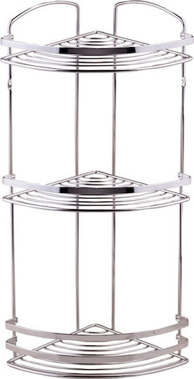 Viosarp Wall Mounted Bathroom Shelf Inox with 3 Shelves 10x10x35cm Silver