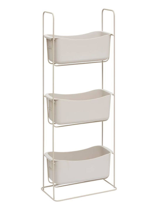 5Five Floor Bathroom Shelf Metallic with 3 Shelves 28.9x16x289cm Beige