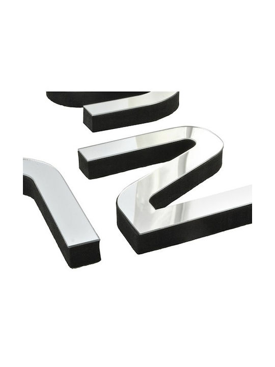 Ruhhy Diy 3D Ceas De Perete Silent Autocolantă Oglindă Argintie