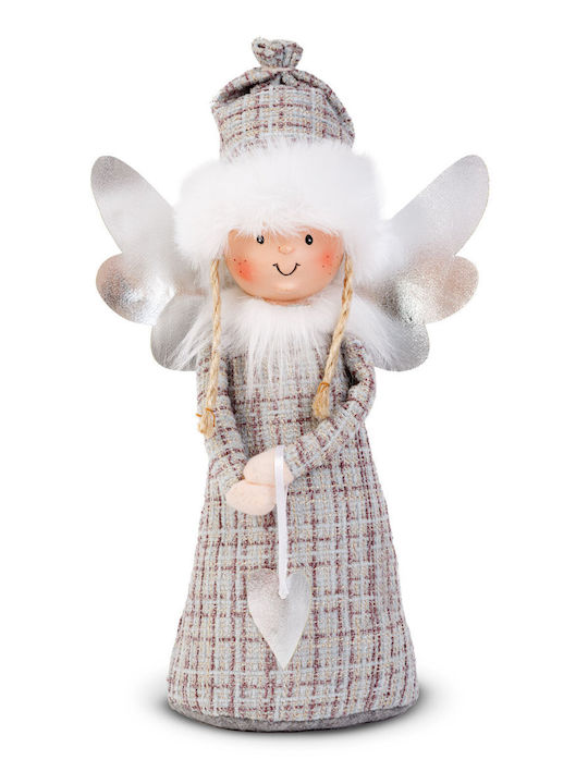 Decorative Doll Christmas Angel 30 Cm Textile Figurine Ceramic Face