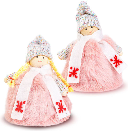 Păpușă Textilă de Decorațiune de Crăciun 13 Cm Figurină Decorativă 2 Modele Pentru Uz Interior