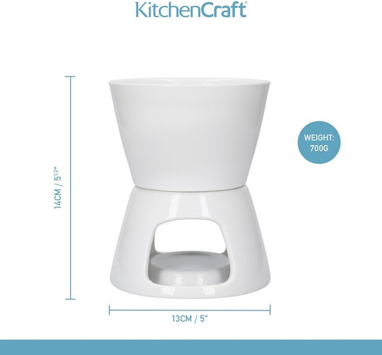 Kitchen Craft Vas pentru Fondue cu Lumină de Ceai Ceramic pentru 11 Persoane 11x11cm