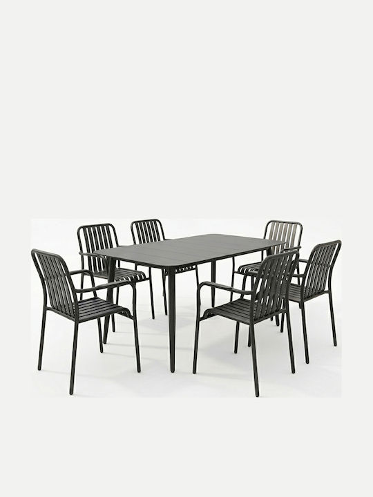 Set Dining de Exterior Heven Vista 7 Piese Negru