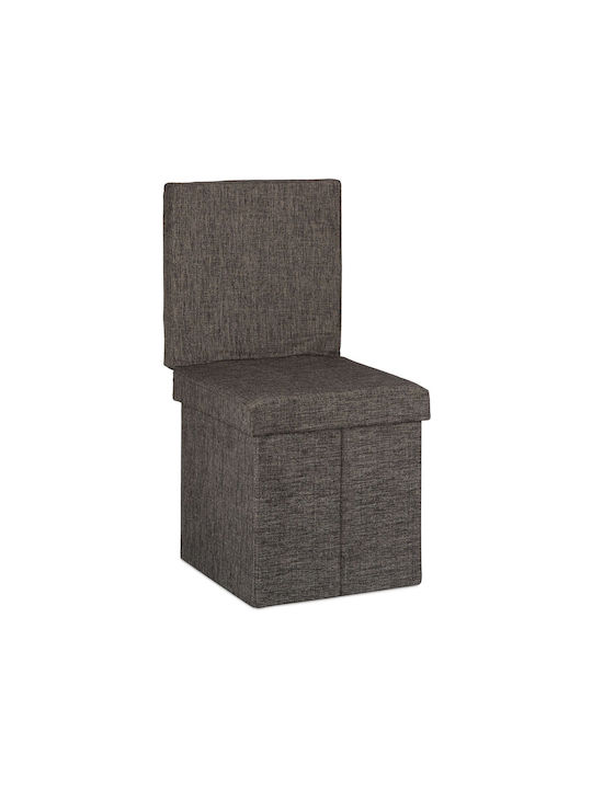 Taburet Camera De Zi Pliabil Cu Spătar Și Spațiu De Depozitare Maro 73x38x38cm