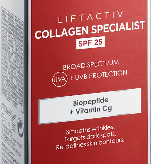 Liftactiv Colagen Specialist Light Cremă Anti-îmbătrânire și Tonifiere de Zi cu Factor de Protecție Solară 25 cu Vitamina C și Colagen 50ml