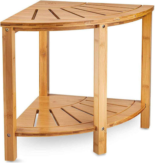 Bakaji Bakaji Ecke Boden Badezimmerregal Hölzernes mit 2 Regalböden 40x40x43cm Braun