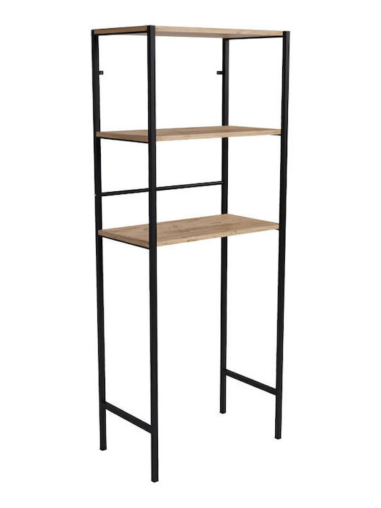 Pakketo Zermin Стенен Рафт за баня Метален 70x25x150см Черна