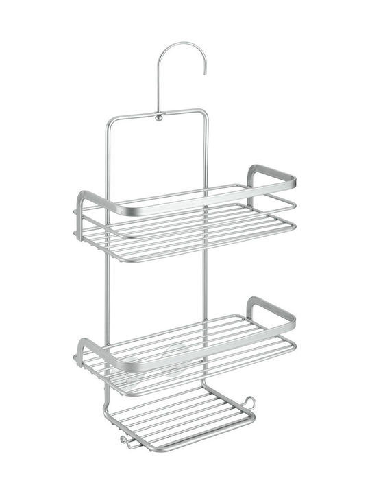 Metaltex Viva Стенен Рафт за баня Метален с 2 рафта 23x12x47см Сребриста