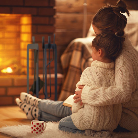 Relaxdays Комплект Инструменти За Камин С Комплект Държачи За Стойки Черен