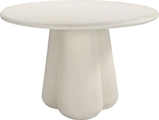 Nayu Masă Rotundă de Dining din Beton Bej 120x120x75cm
