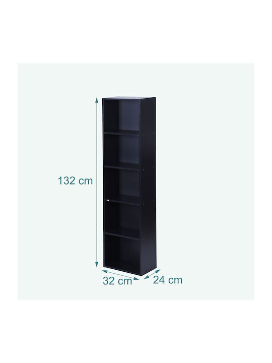 Bibliotecă Neagră 32x24x132 cm