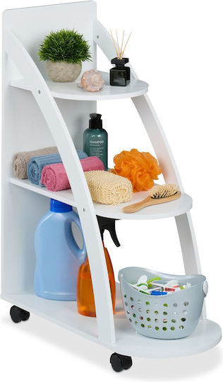 Relaxdays Floor Bathroom Shelf 80x30x60cm White