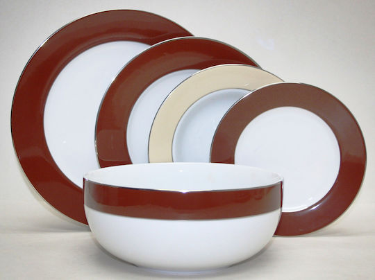 Mayestic Mayestic Geschirrset aus Porzellan Regal Brown 20Stück