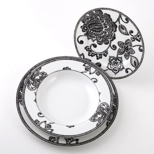 Mayestic Negru Porțelan Set de Vase 20buc Mayestic Negru Porțelan Set de Vase 20buc