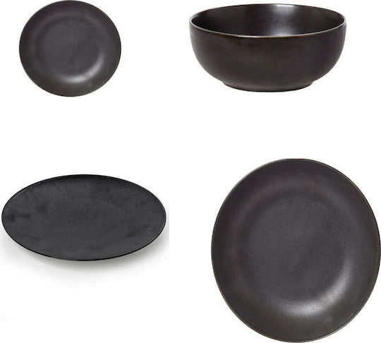 Cryspo Trio Nero Matt Porcelain Dinnerware Set 47.600.40 20pcs