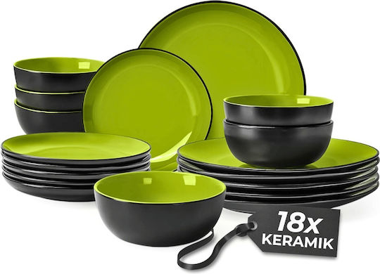 Miamio Le Papillon Green Ceramic Dinnerware Set 20pcs Miamio Le Papillon Green Ceramic Dinnerware Set 20pcs