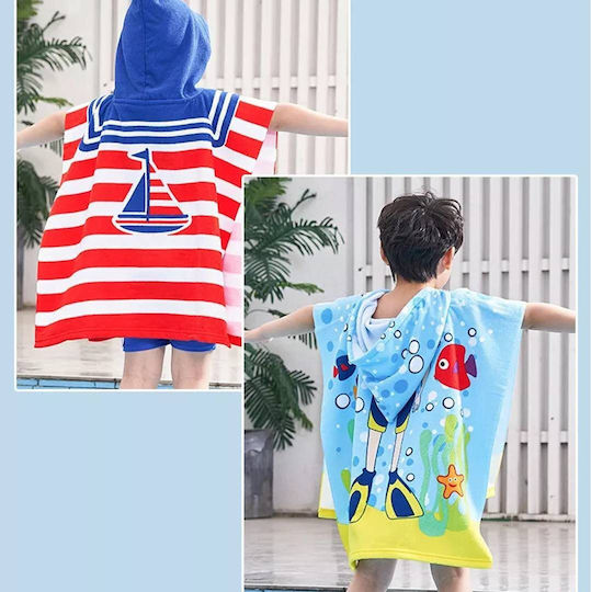 Motif 02 Kid's Beach Poncho Light Blue