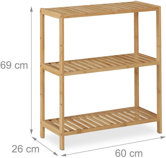 Relaxdays Boden Badezimmerregal Bamboo 69x26x60cm Braune