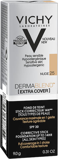 Vichy Dermablend Extra Cover Corrective Stick Foundation SPF30 25 Nude 9gr