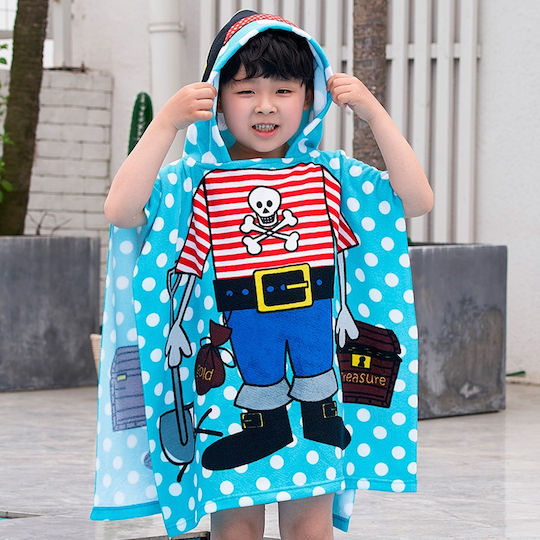 Motif 02 Kid's Beach Poncho Light Blue