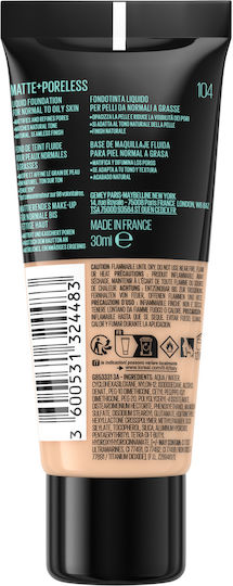 Maybelline Fit Me Matte + Poreless Liquid Foundation 105 Natural Ivory 30ml