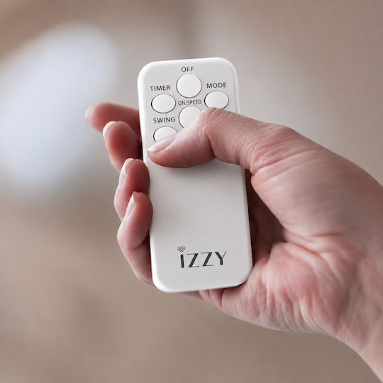 Izzy IZ-9042 Ανεμιστήρας Ορθοστάτης 70W Διαμέτρου 40cm με Τηλεχειριστήριο Λευκός